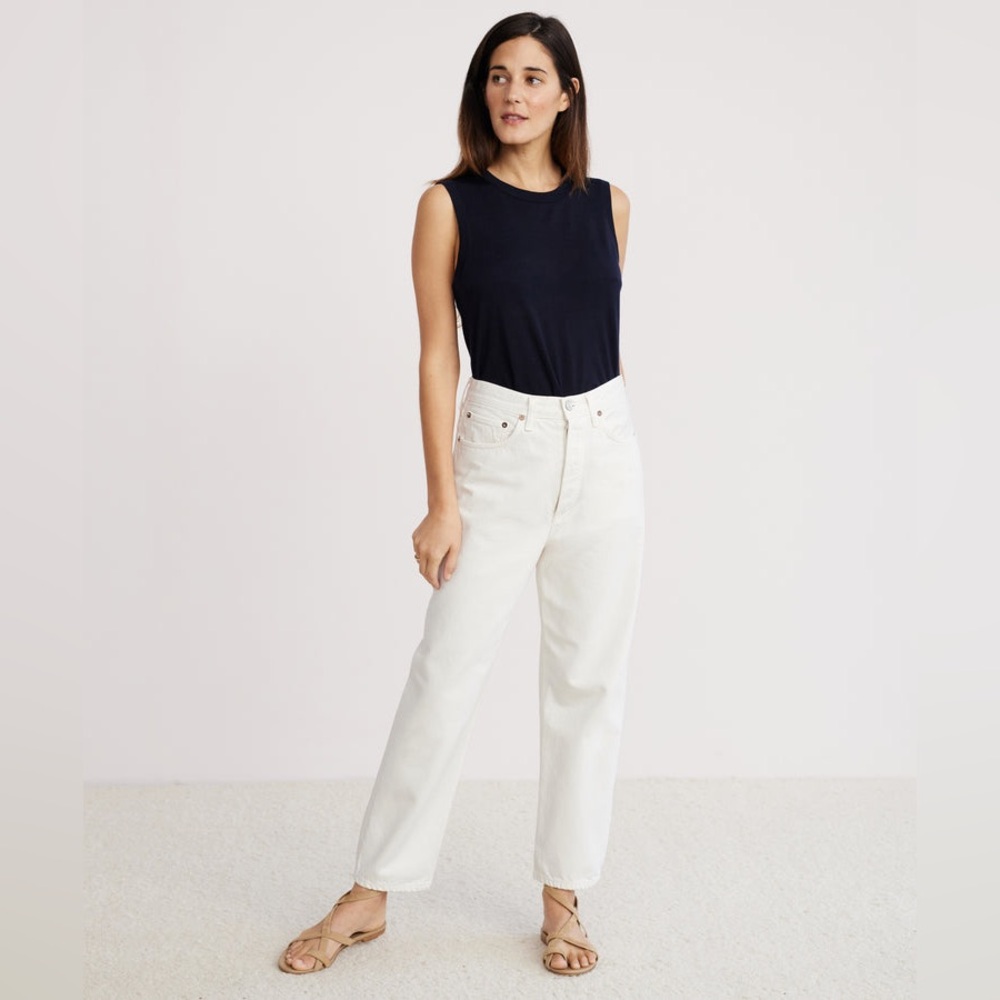 AGOLDE 90s Crop Mid Rise Loose Straight in Salt